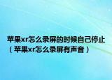 苹果xr怎么录屏的时候自己停止（苹果xr怎么录屏有声音）