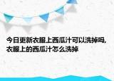 今日更新衣服上西瓜汁可以洗掉吗,衣服上的西瓜汁怎么洗掉