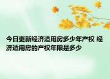 今日更新经济适用房多少年产权 经济适用房的产权年限是多少