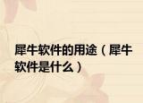 犀牛软件的用途（犀牛软件是什么）