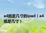 a4纸是几寸的ipad（a4纸是几寸）