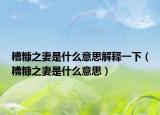 糟糠之妻是什么意思解释一下（糟糠之妻是什么意思）