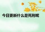 今日更新什么是死刑呢