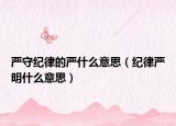 严守纪律的严什么意思（纪律严明什么意思）