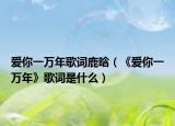 爱你一万年歌词鹿晗（《爱你一万年》歌词是什么）