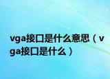 vga接口是什么意思（vga接口是什么）