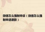 微信怎么强制申诉（微信怎么强制申请退款）
