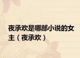 夜承欢是哪部小说的女主（夜承欢）