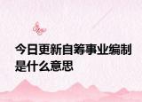 今日更新自筹事业编制是什么意思