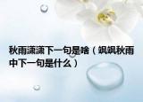 秋雨潇潇下一句是啥（飒飒秋雨中下一句是什么）
