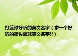 打篮球好听的英文名字（求一个好听的街头篮球英文名字!!）