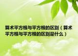 算术平方根与平方根的区别（算术平方根与平方根的区别是什么）
