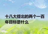 十八大提出的两个一百年目标是什么