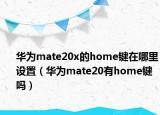 华为mate20x的home键在哪里设置（华为mate20有home键吗）