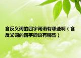含反义词的四字词语有哪些啊（含反义词的四字词语有哪些）