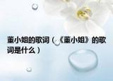 董小姐的歌词（《董小姐》的歌词是什么）