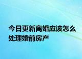 今日更新离婚应该怎么处理婚前房产