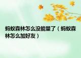蚂蚁森林怎么没能量了（蚂蚁森林怎么加好友）