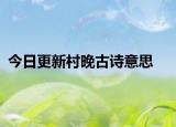 今日更新村晚古诗意思