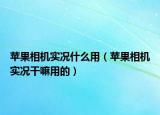 苹果相机实况什么用（苹果相机实况干嘛用的）