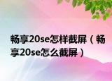 畅享20se怎样截屏（畅享20se怎么截屏）