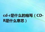 cd-r是什么的缩写（CD-R是什么意思）