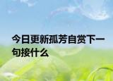 今日更新孤芳自赏下一句接什么
