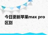 今日更新苹果max pro区别