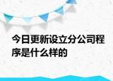 今日更新设立分公司程序是什么样的