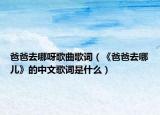 爸爸去哪呀歌曲歌词（《爸爸去哪儿》的中文歌词是什么）