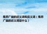 集思广益的近义词和反义词（集思广益的近义词是什么）