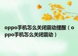 oppo手机怎么关闭震动提醒（oppo手机怎么关闭震动）