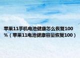 苹果11手机电池健康怎么恢复100%（苹果11电池健康容量恢复100）