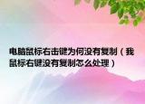 电脑鼠标右击键为何没有复制（我鼠标右键没有复制怎么处理）