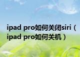 ipad pro如何关闭siri（ipad pro如何关机）