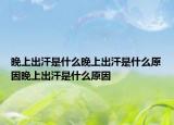 晚上出汗是什么晚上出汗是什么原因晚上出汗是什么原因