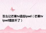 怎么让芒果tv适应ipad（芒果tv ipad播放不了）