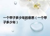 一个甲子多少年的意思（一个甲子多少年）