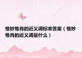 惟妙惟肖的近义词标准答案（惟妙惟肖的近义词是什么）