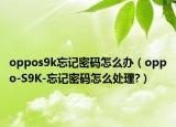 oppos9k忘记密码怎么办（oppo-S9K-忘记密码怎么处理?）