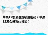 苹果12怎么设置锁屏密码（苹果12怎么设置sa模式）