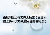 百度网盘上传文件无反应（百度云盘上传不了文件,显示服务器错误）