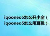 iqooneo5怎么开小窗（iqooneo5怎么用耳机）