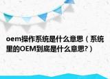 oem操作系统是什么意思（系统里的OEM到底是什么意思?）