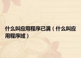 什么叫应用程序已满（什么叫应用程序域）