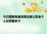 今日更新有谁清楚住房公积金个人比例是多少