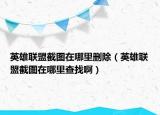 英雄联盟截图在哪里删除（英雄联盟截图在哪里查找啊）
