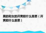 男的和女的开黄腔什么意思（开黄腔什么意思）