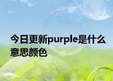 今日更新purple是什么意思颜色