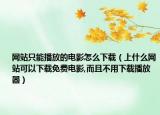 网站只能播放的电影怎么下载（上什么网站可以下载免费电影,而且不用下载播放器）
